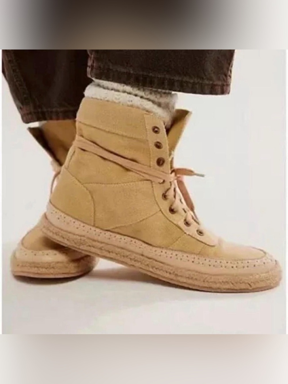 Free People Menorca Lace Up Boots NIB Size 9
